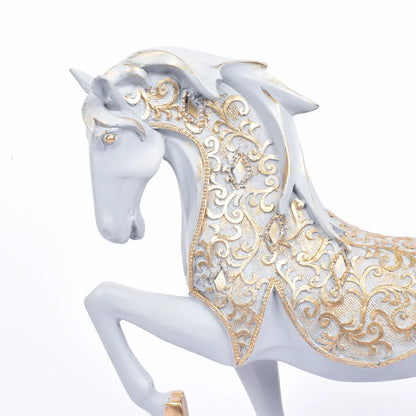 Grey Horse Lifting Its One Front Leg