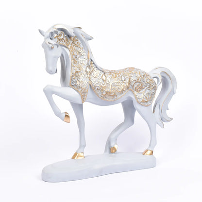 Grey Horse Lifting Its One Front Leg