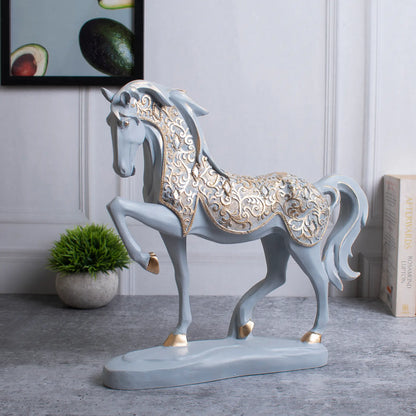 Grey Horse Lifting Its One Front Leg