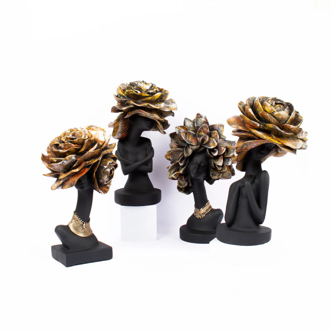 Polyresin Statue of Four Lady Flower Face|Home Decor
