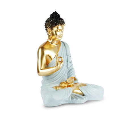 Golden Buddha in White Shawl: A Symbol of Peace and Serenity