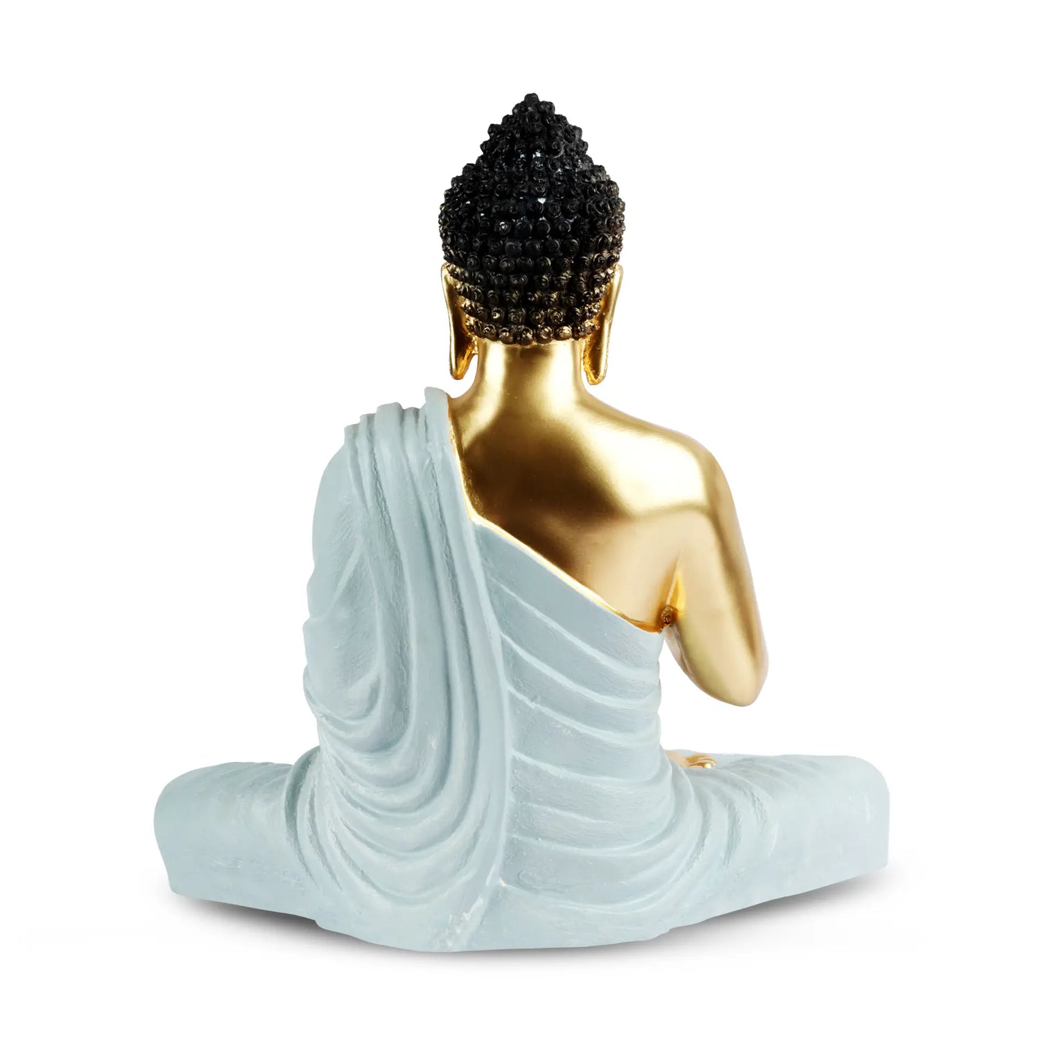 Golden Buddha in White Shawl: A Symbol of Peace and Serenity