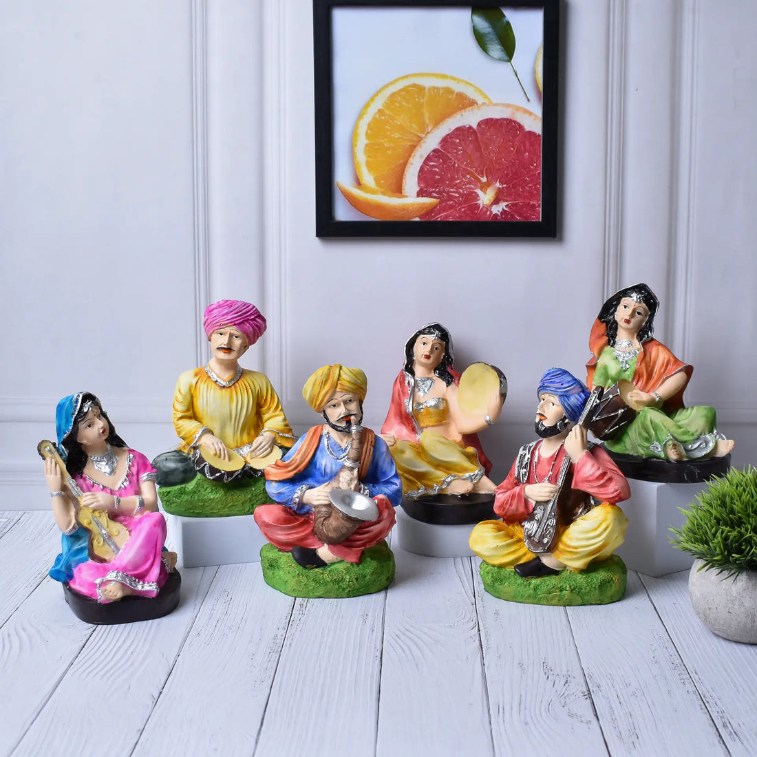 Polyresin Handmade punjabi Set of 3 pairs