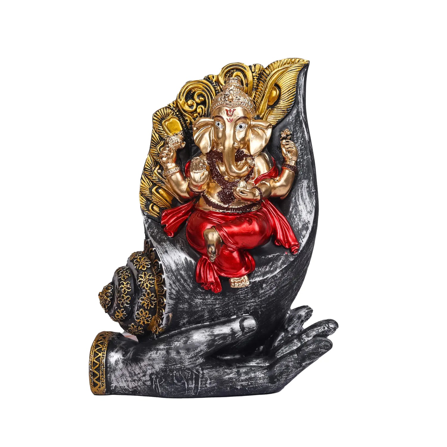 Handcrafted Blessing Lord Ganesha On Shank Palm