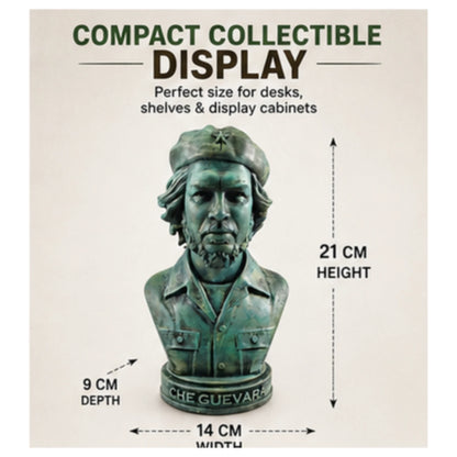 Che Guevara Bust Statue – Vintage Green Historical Collectible | Aurance Crafts