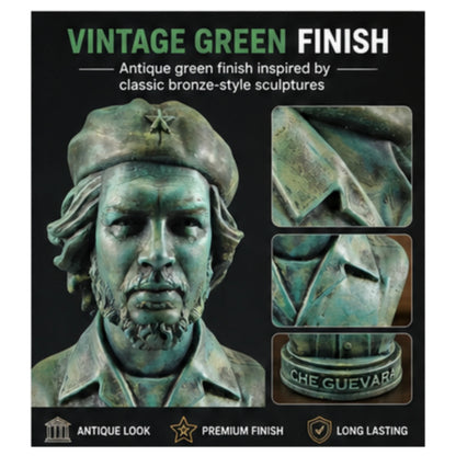 Che Guevara Bust Statue – Vintage Green Historical Collectible | Aurance Crafts