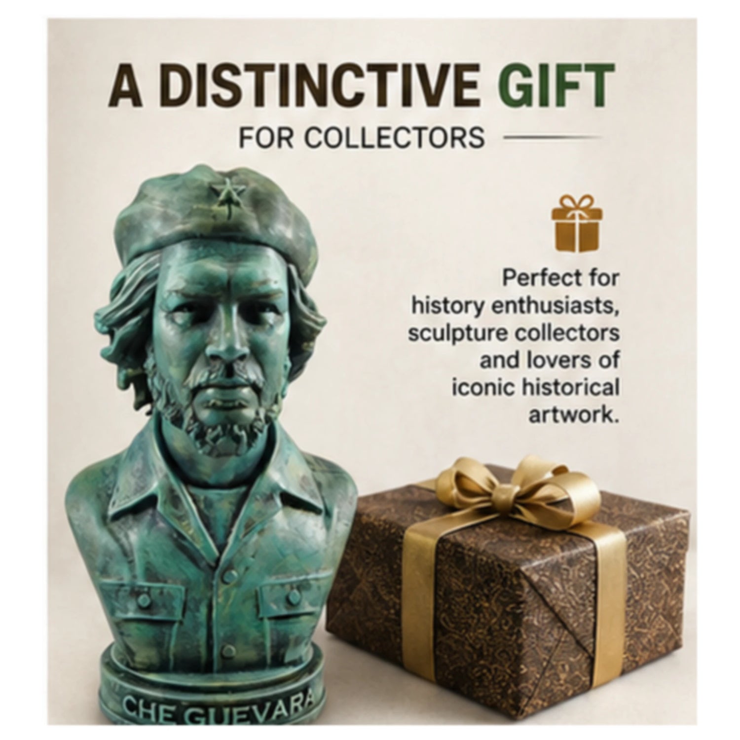 Che Guevara Bust Statue – Vintage Green Historical Collectible | Aurance Crafts