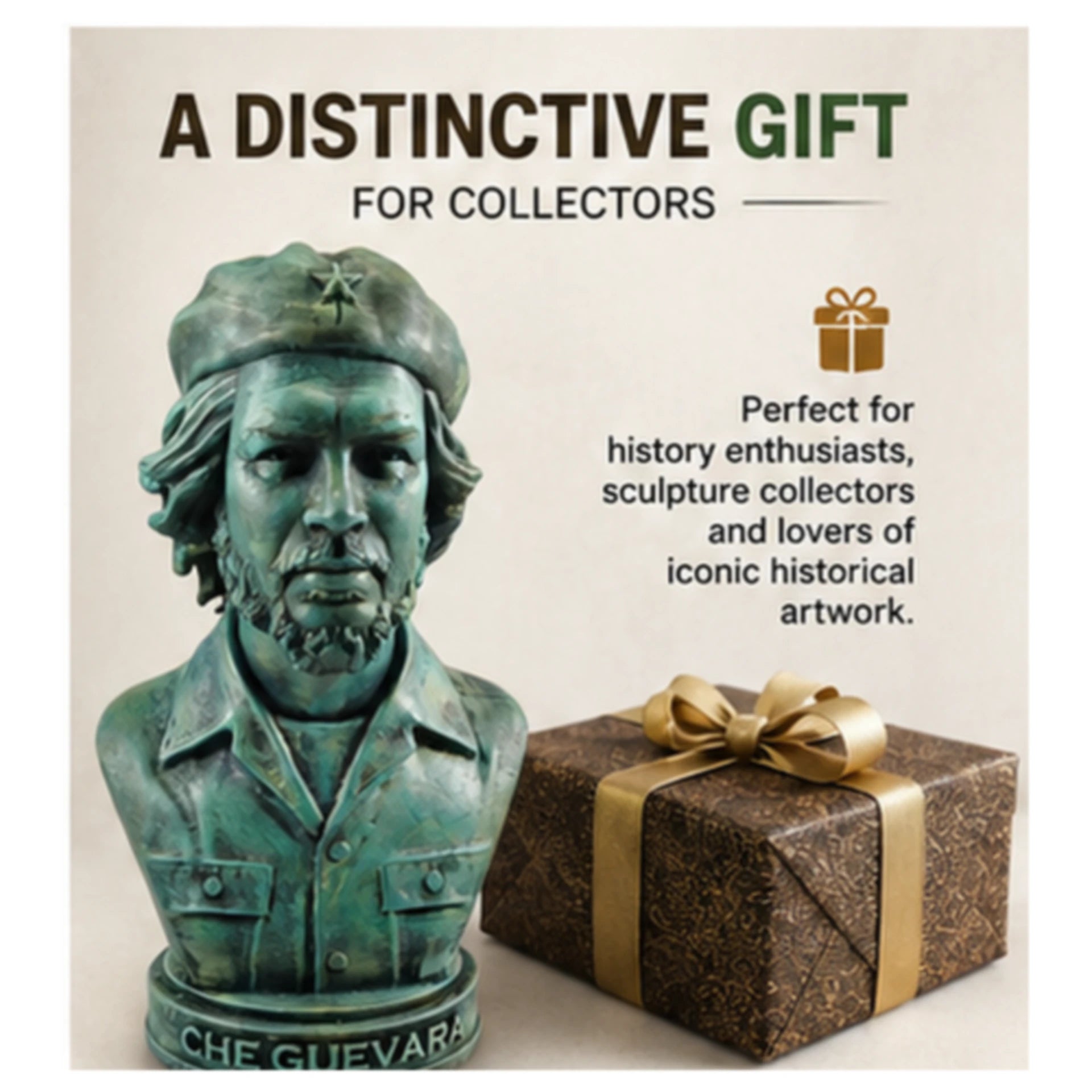 Che Guevara Bust Statue – Vintage Green Historical Collectible | Aurance Crafts