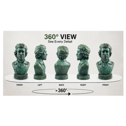 Che Guevara Bust Statue – Vintage Green Historical Collectible | Aurance Crafts