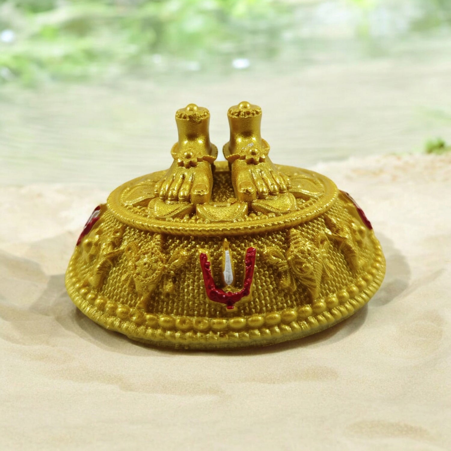 Compact Venkateswara Swamy Charan Paduka for Home decor and Car dashboard