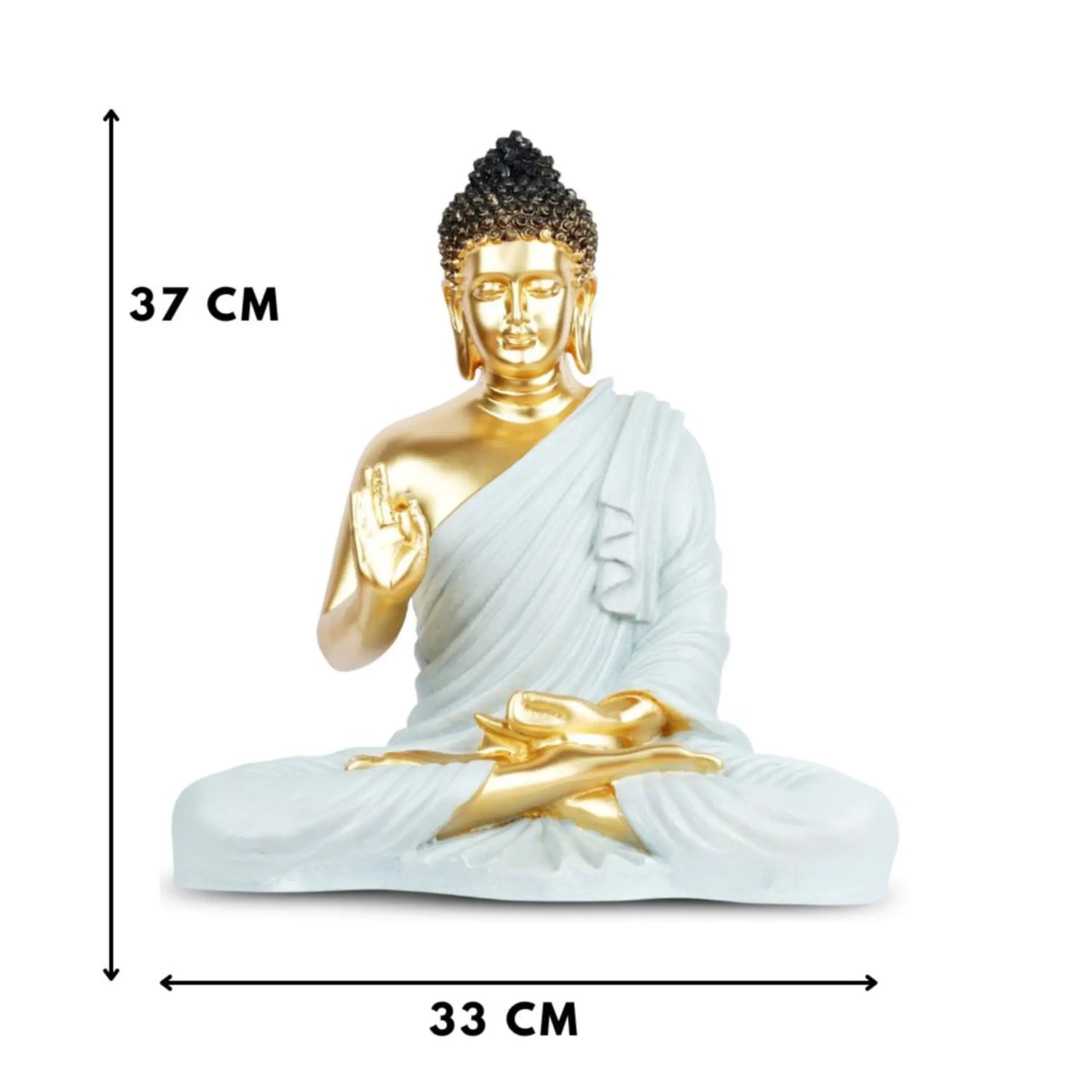 Golden Buddha in White Shawl: A Symbol of Peace and Serenity