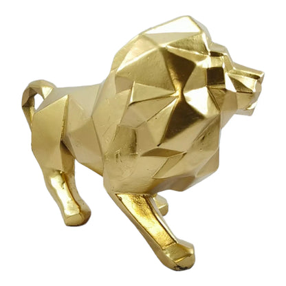 Geometric Resin Lion Statue: Modern Artistry for Your Space