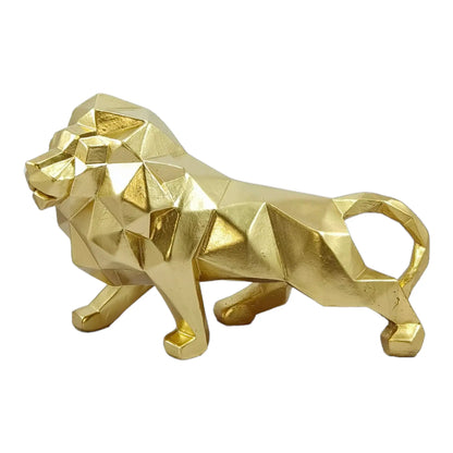 Geometric Resin Lion Statue: Modern Artistry for Your Space