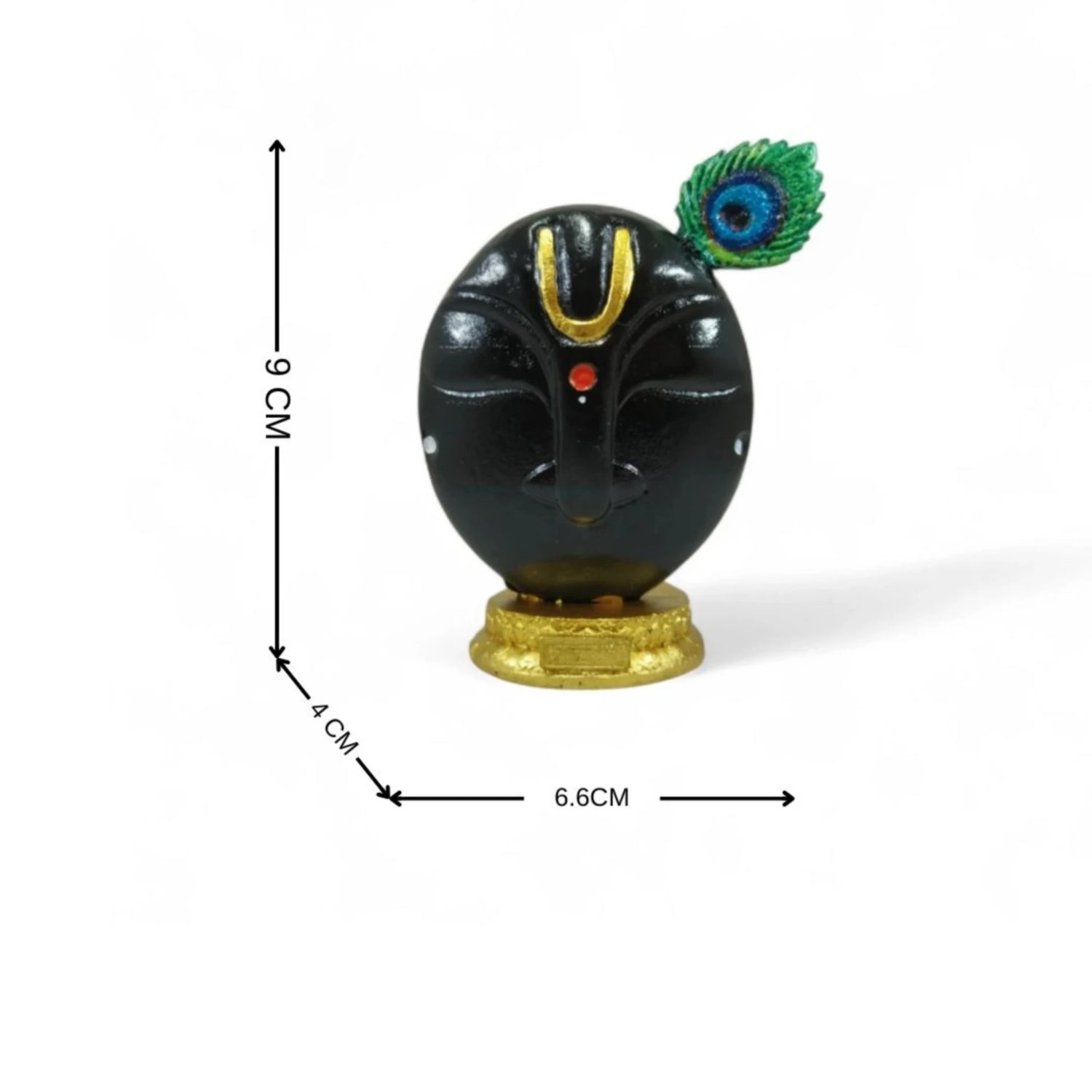 Shree Krishna Thakur Ji Statue Shyam Varan with Mor Pankh – Resin Idol for Car Dashboard &amp; Home Temple