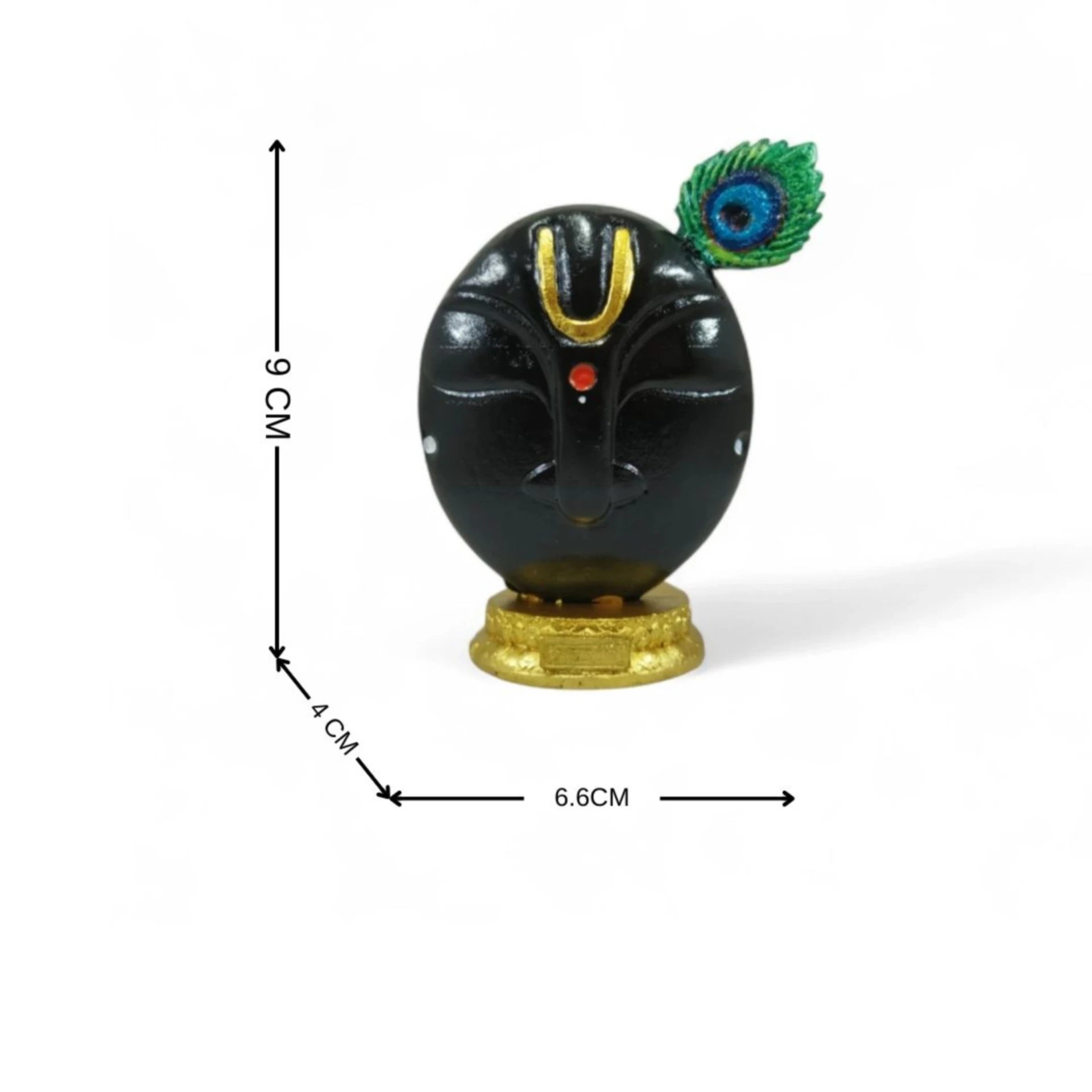 Shree Krishna Thakur Ji Statue Shyam Varan with Mor Pankh – Resin Idol for Car Dashboard &amp; Home Temple