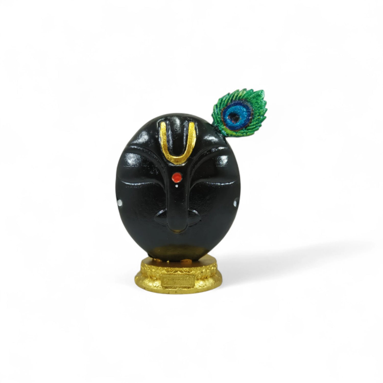 Shree Krishna Thakur Ji Statue Shyam Varan with Mor Pankh – Resin Idol for Car Dashboard &amp; Home Temple