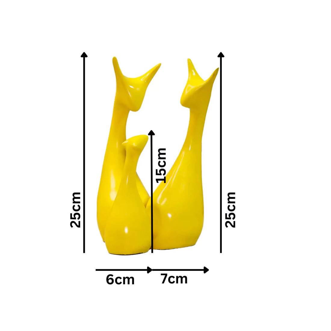Yellow Deer Family Resin Handcrafted Statue