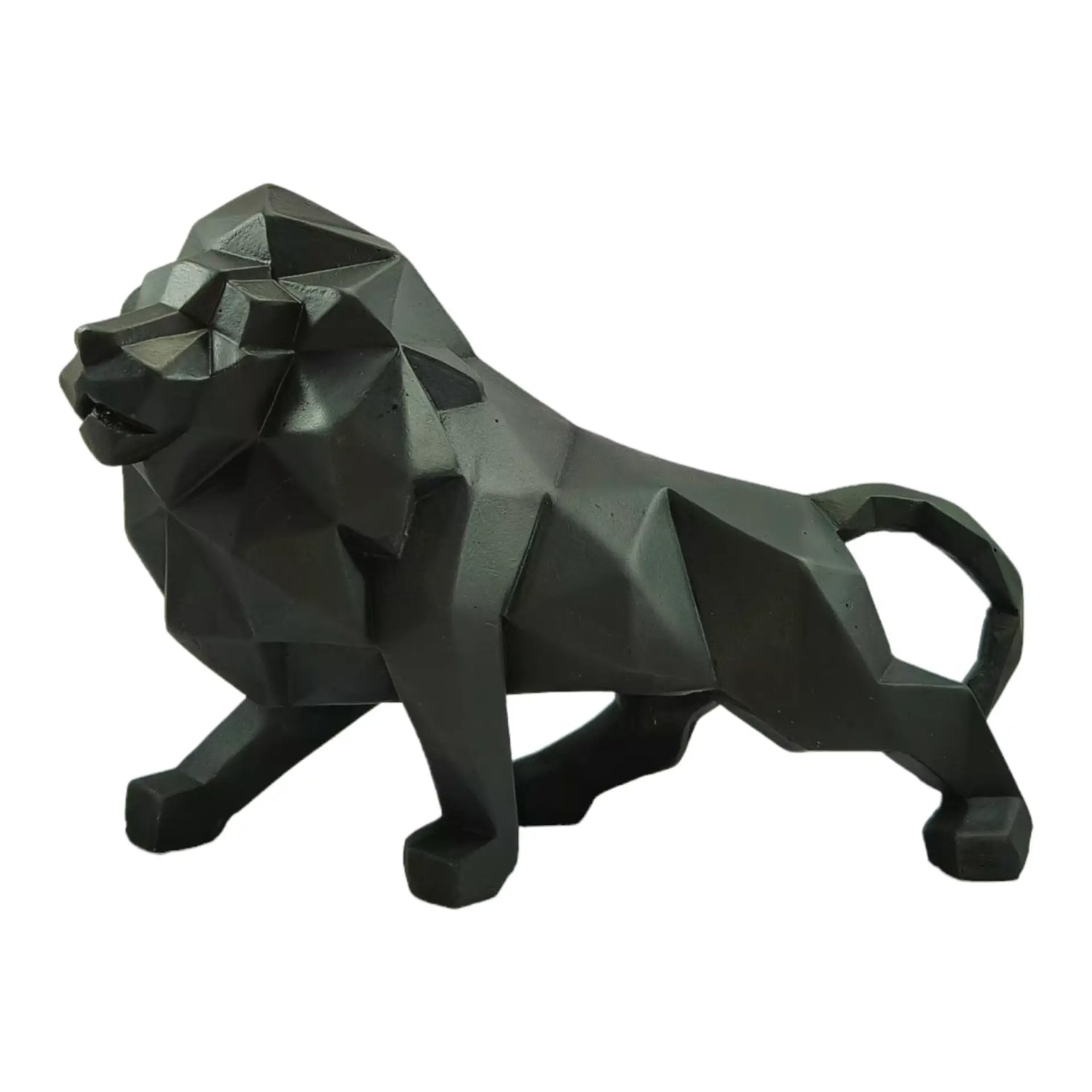 Geometric Resin Lion Statue: Modern Artistry for Your Space