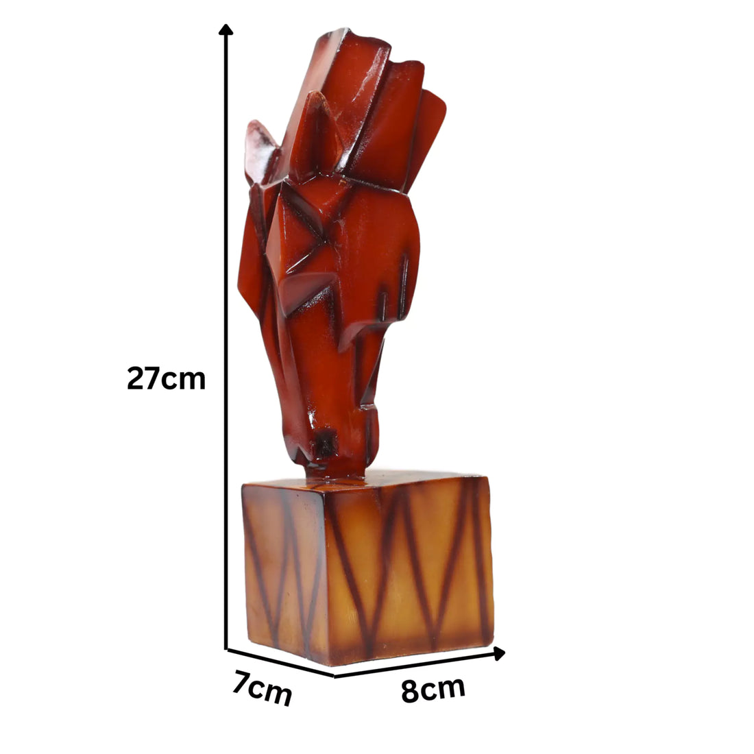 Elegant Handcrafted Polyresin Red Drinking Horse Sculpture