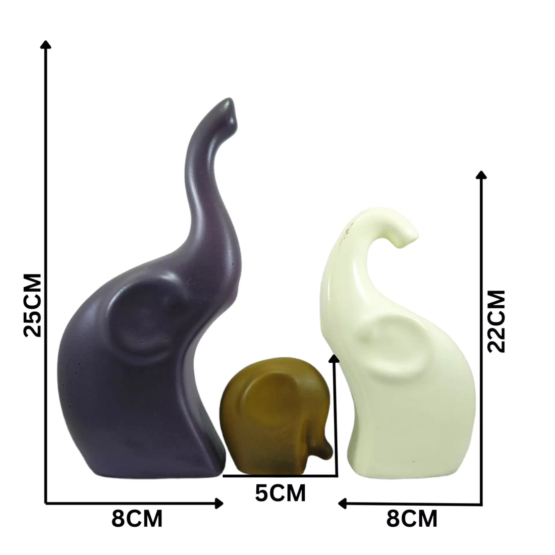 Elephant Family Resin Statue - Handcrafted Elegance