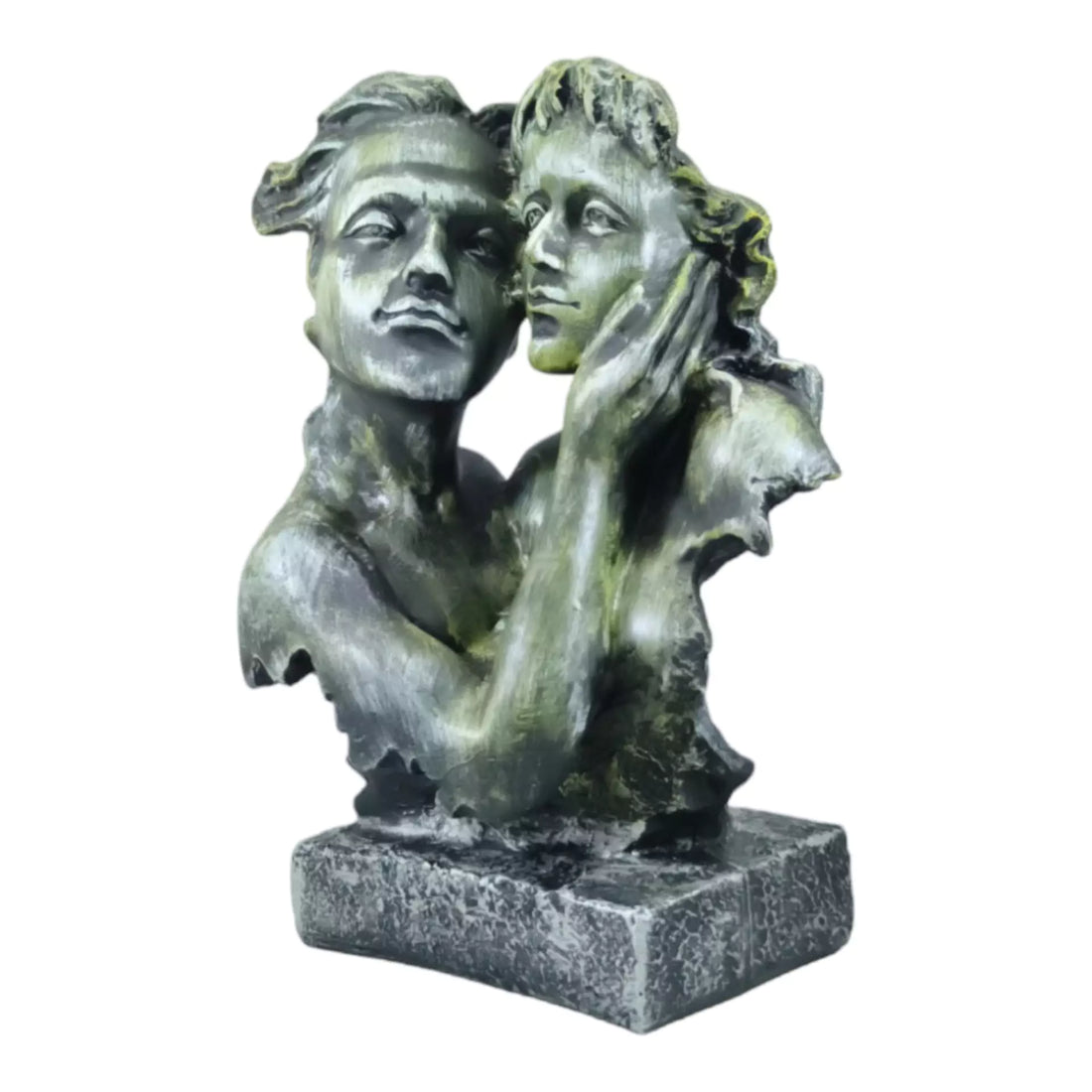 Green Couple Face Resin Statue