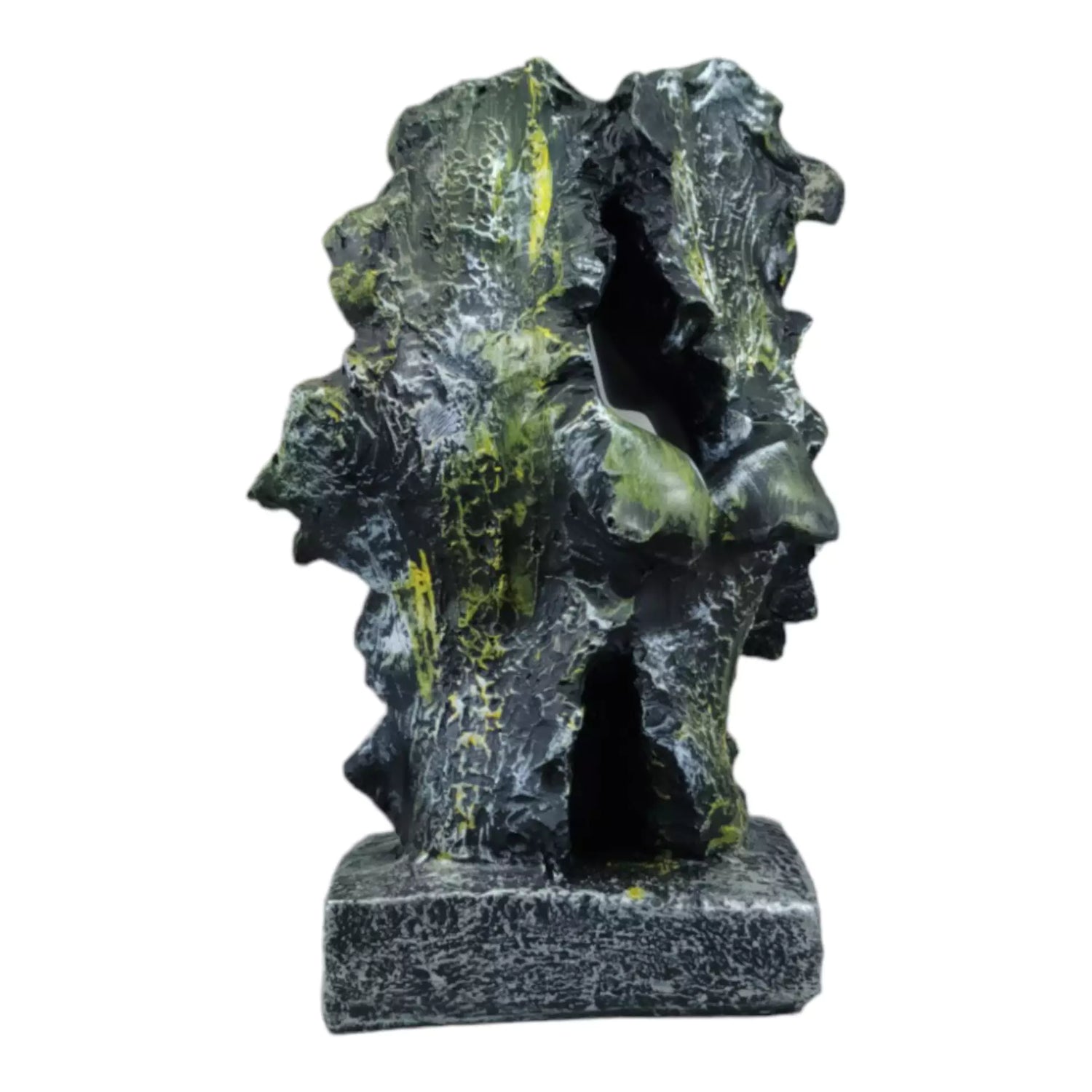 Green Couple Face Resin Statue