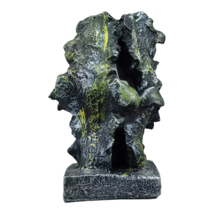 Green Couple Face Resin Statue