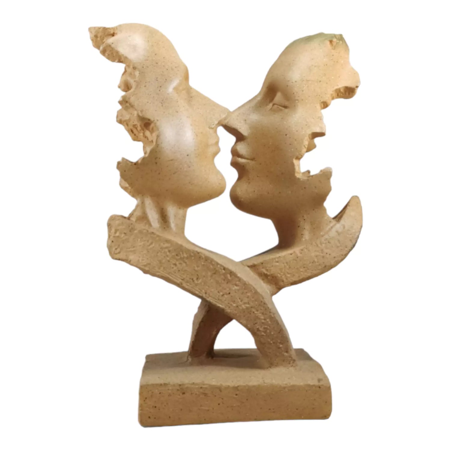 Couple Face Resin Statue - Handcrafted Elegance