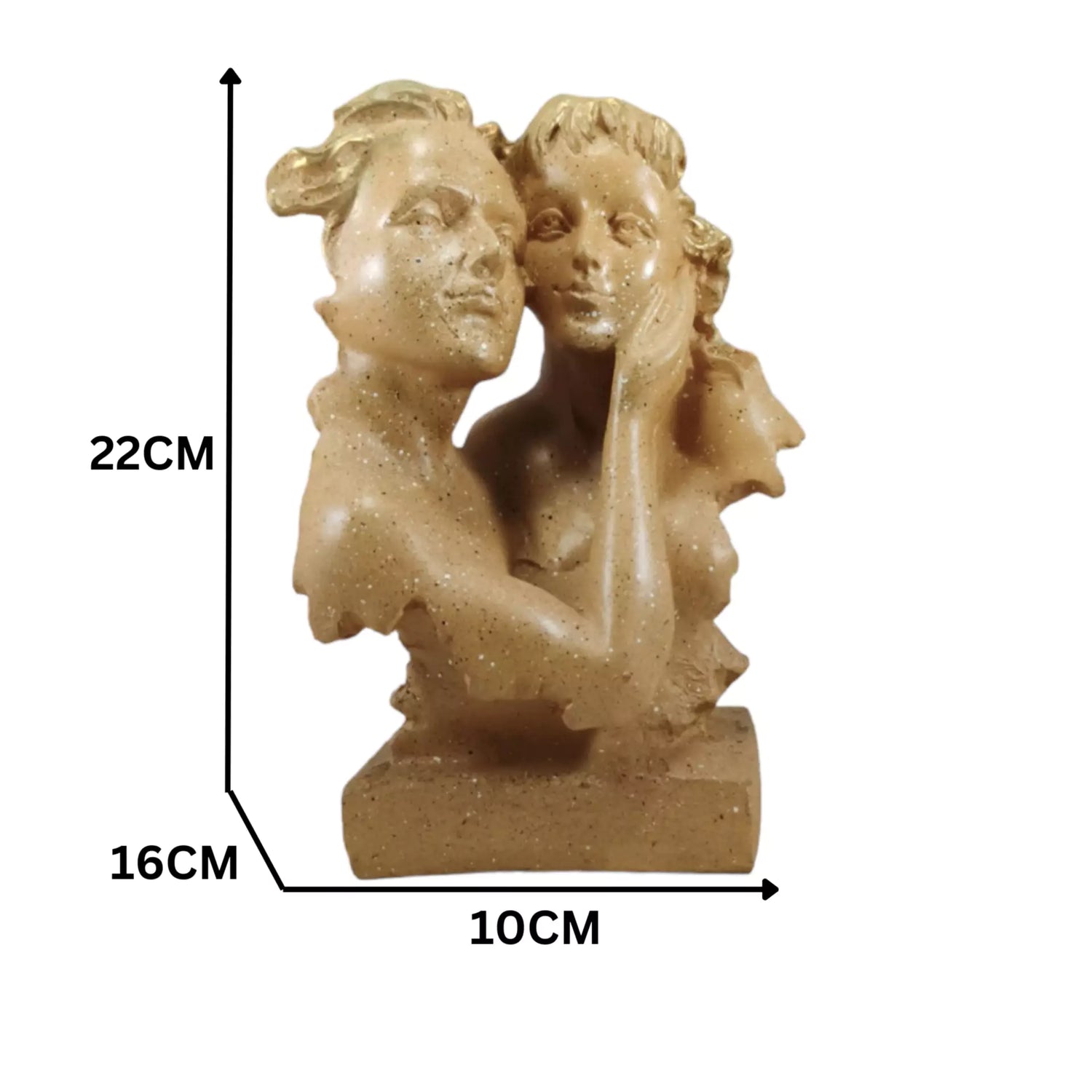 Orange Couple Face Resin Statue-Elegance for Vibrant Love Decor