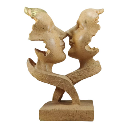 Couple Face Resin Statue - Handcrafted Elegance