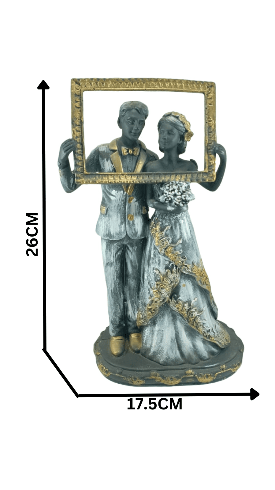 Frame Couple Statue Resin Sculpture -Romantic Decor