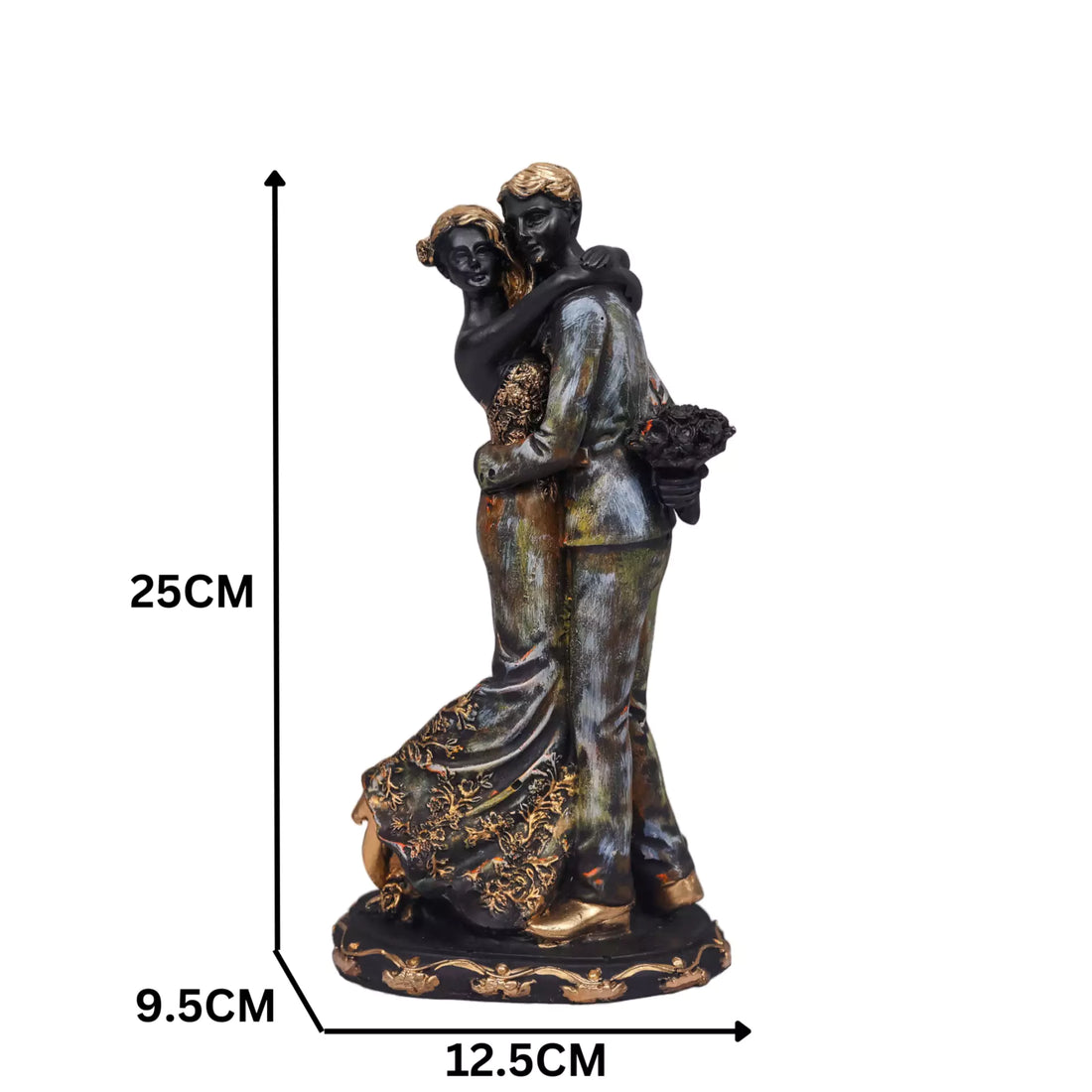 Hugging Couple Resin Statue - Love and Connection