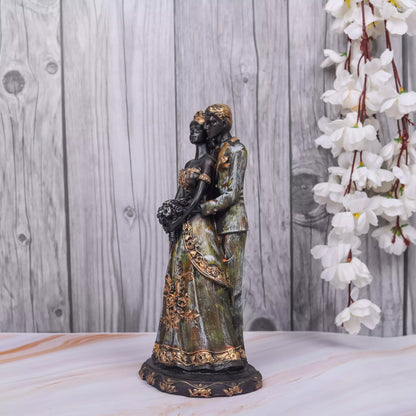 Hug Couple with a Bouquet Resin Statue