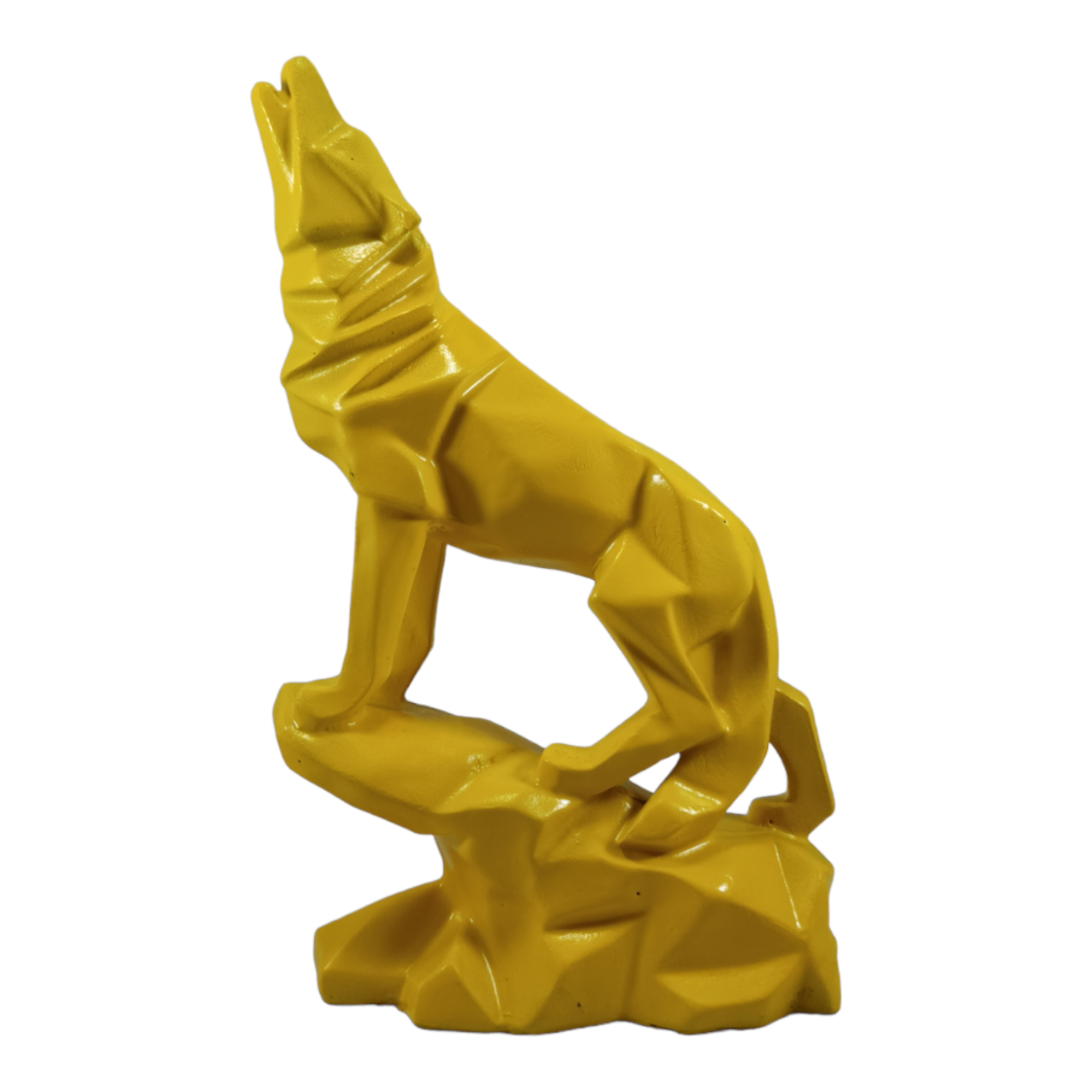 Diamond Cut Wolf Resin Sculpture