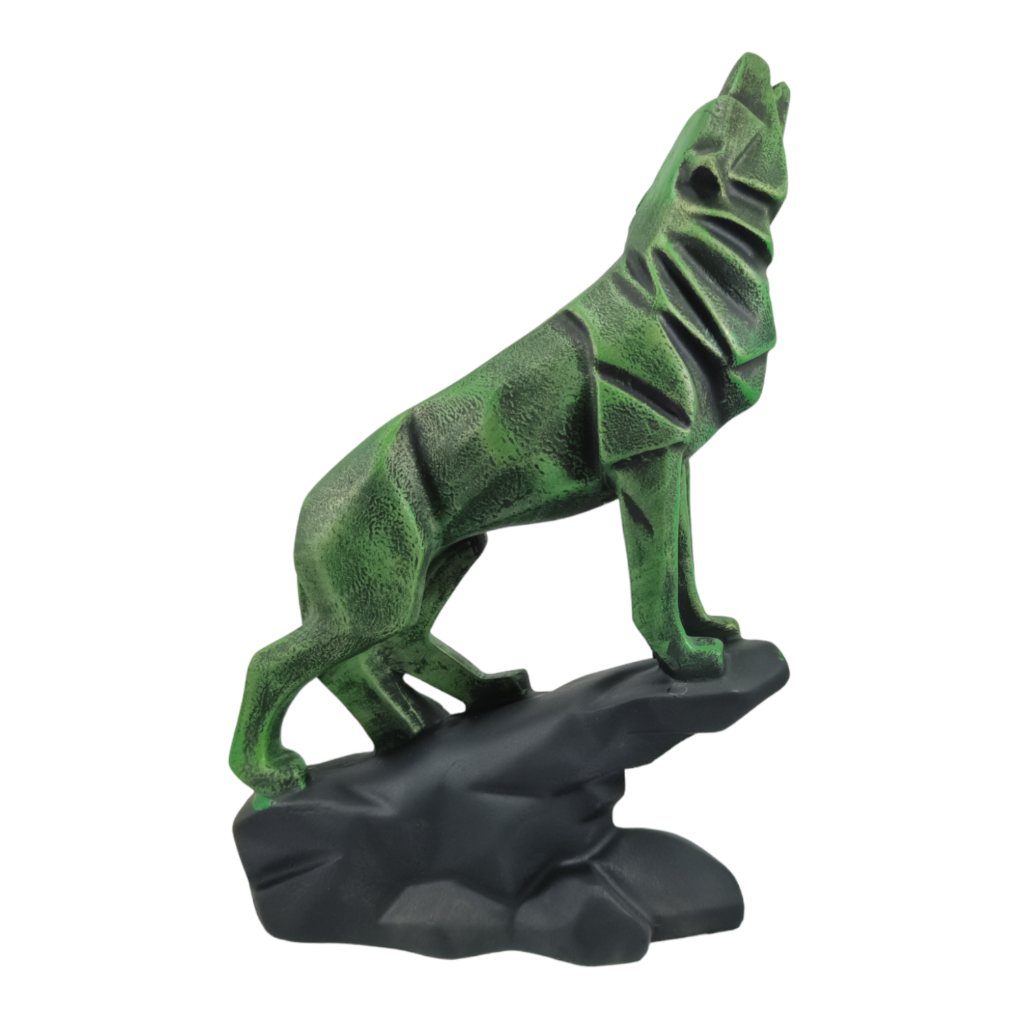 Diamond Cut Wolf Resin Sculpture