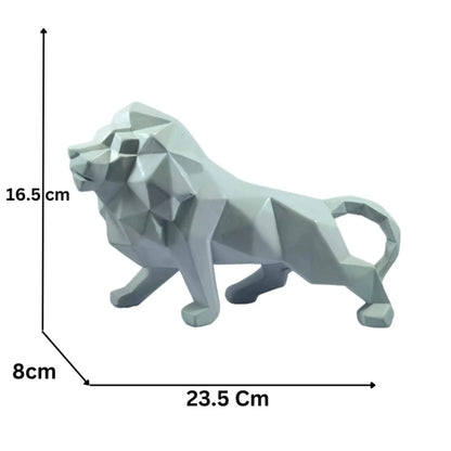 Geometric Resin Lion Statue: Modern Artistry for Your Space