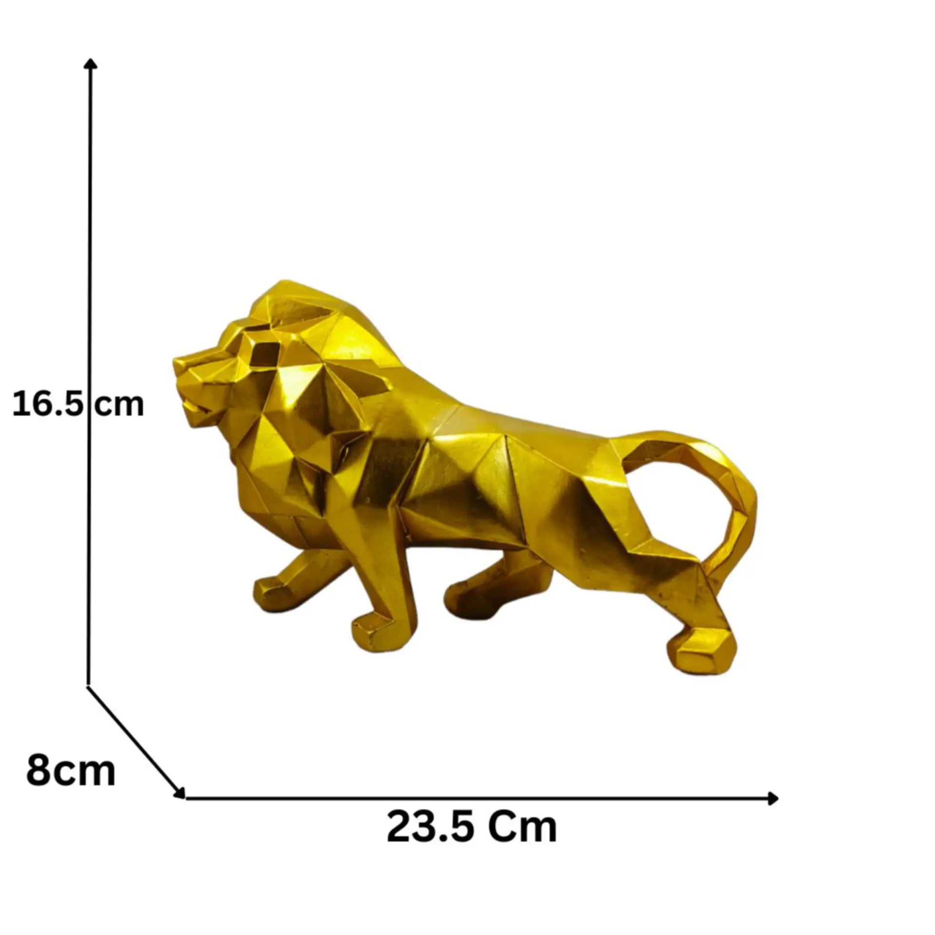 Geometric Resin Lion Statue: Modern Artistry for Your Space