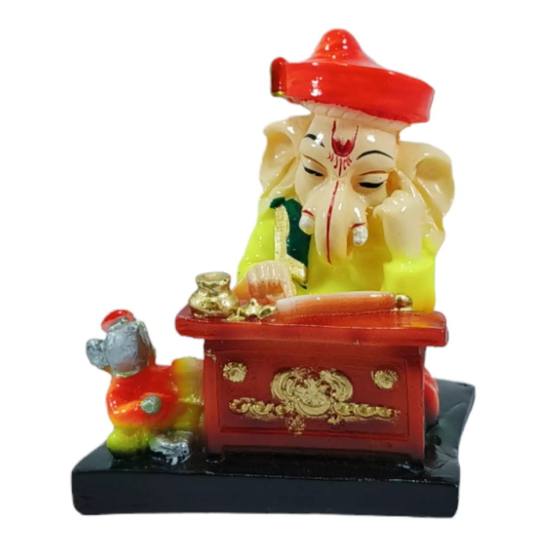 Mini Accountant Ganesha Resin Handcrafted Statue