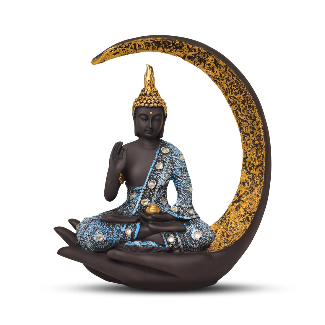 Blue Resin Handcrafted Buddha Chand Samadhi Statue