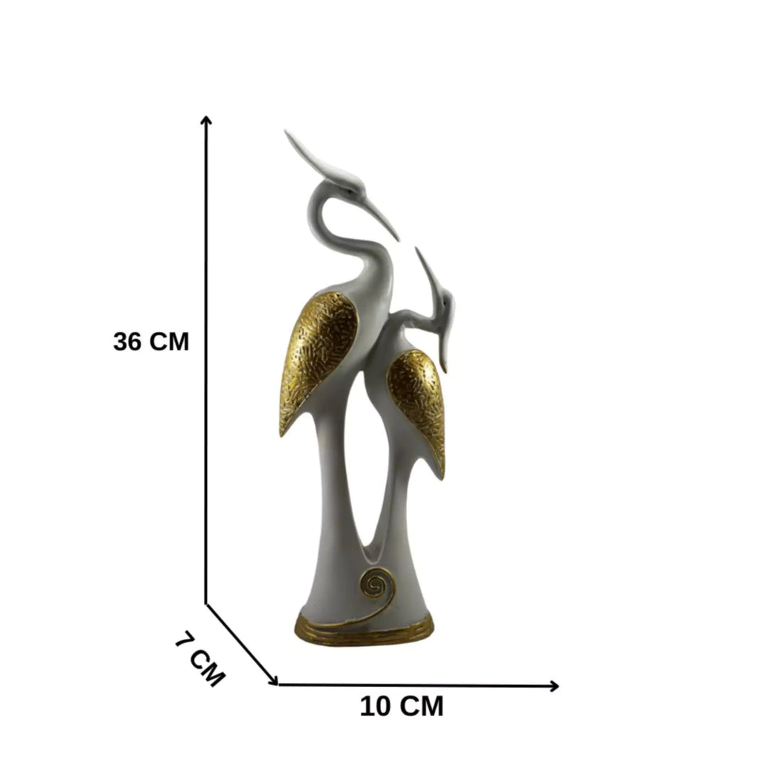 White Swan Couple Resin Handcrafted Statue