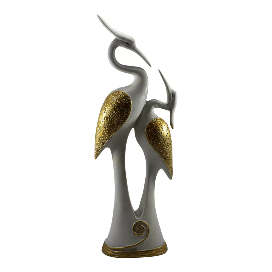 White Swan Couple Resin Handcrafted Statue