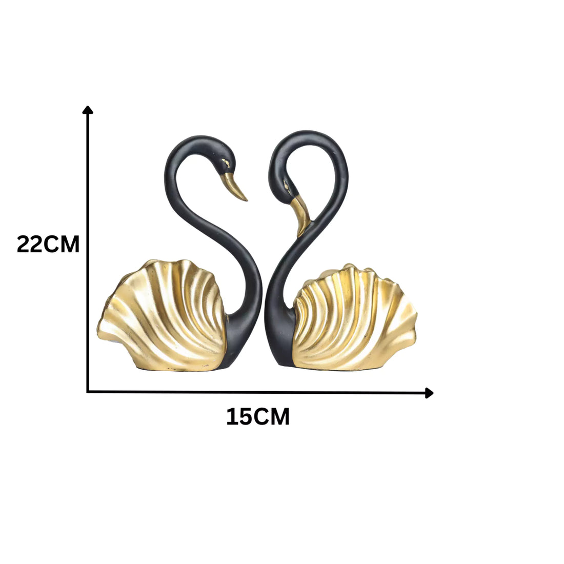 Golden Swan Couple Resin Statue