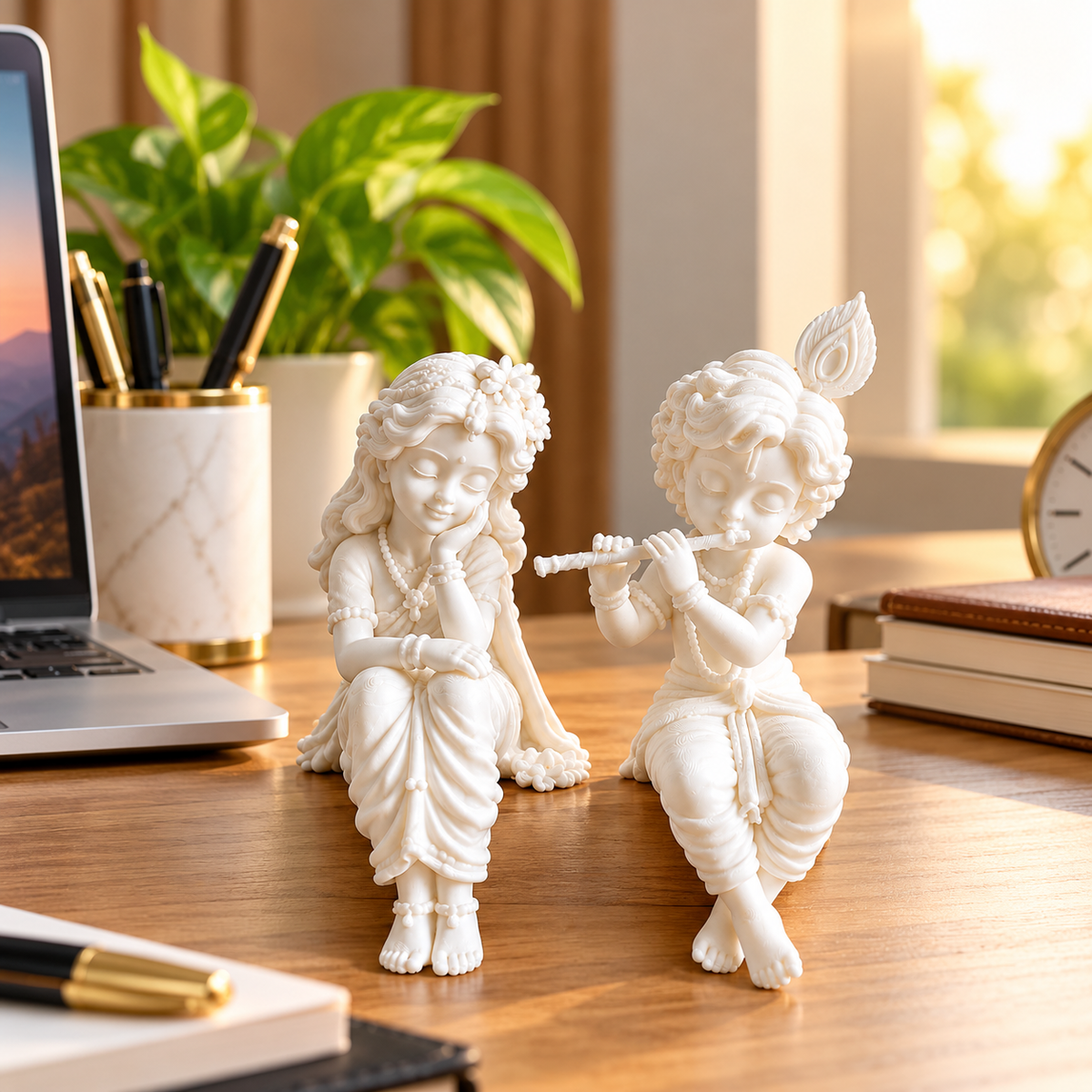 White Radha Krishna Figurine Set of 2