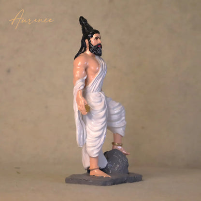 Thiruvalluvar Statue | Handmade Resin Marble Finish Idol | Multi Colour Hand Painted Tamil Saint Sculpture for Home Decor &amp; Gifting