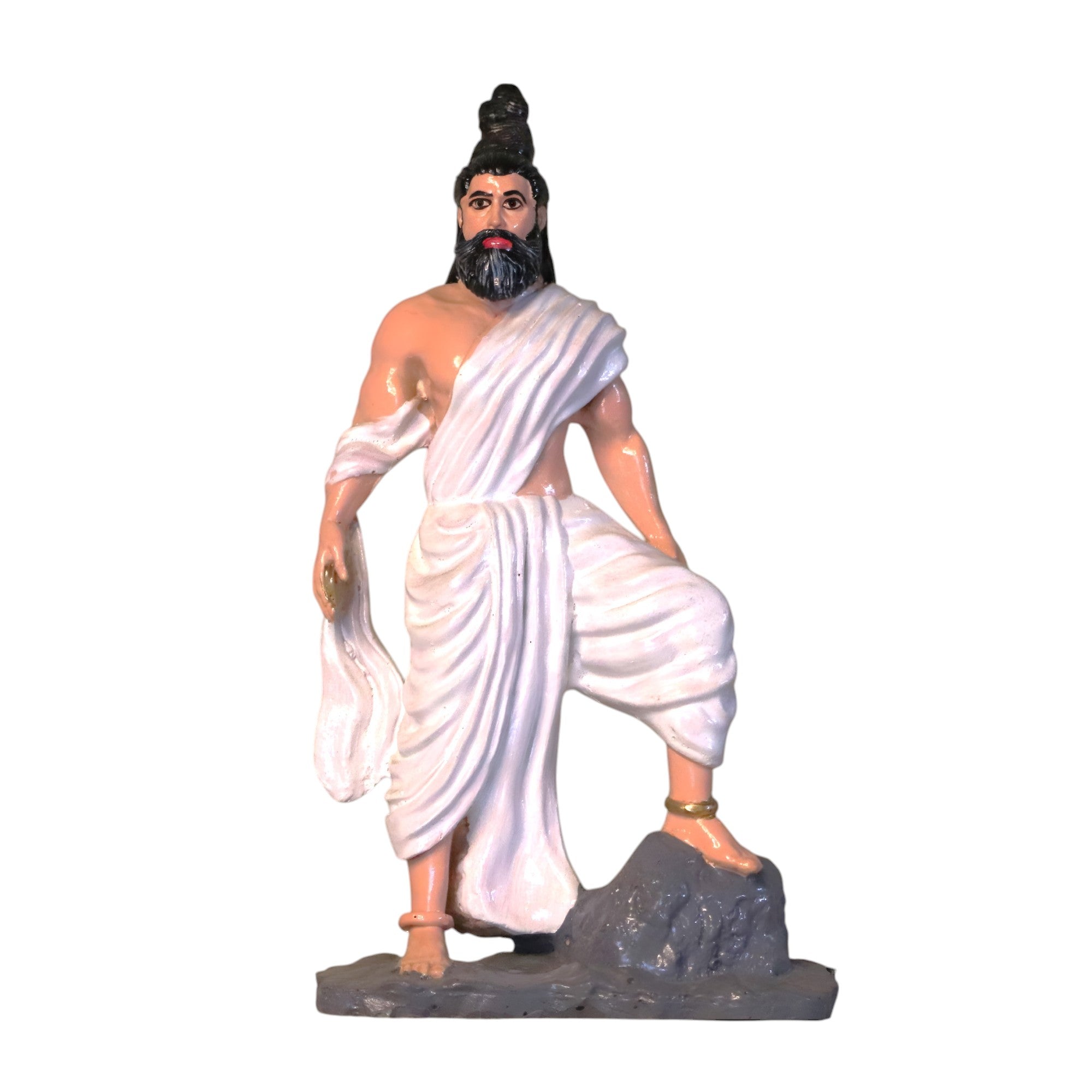 Thiruvalluvar Statue | Handmade Resin Marble Finish Idol | Multi Colour Hand Painted Tamil Saint Sculpture for Home Decor &amp; Gifting