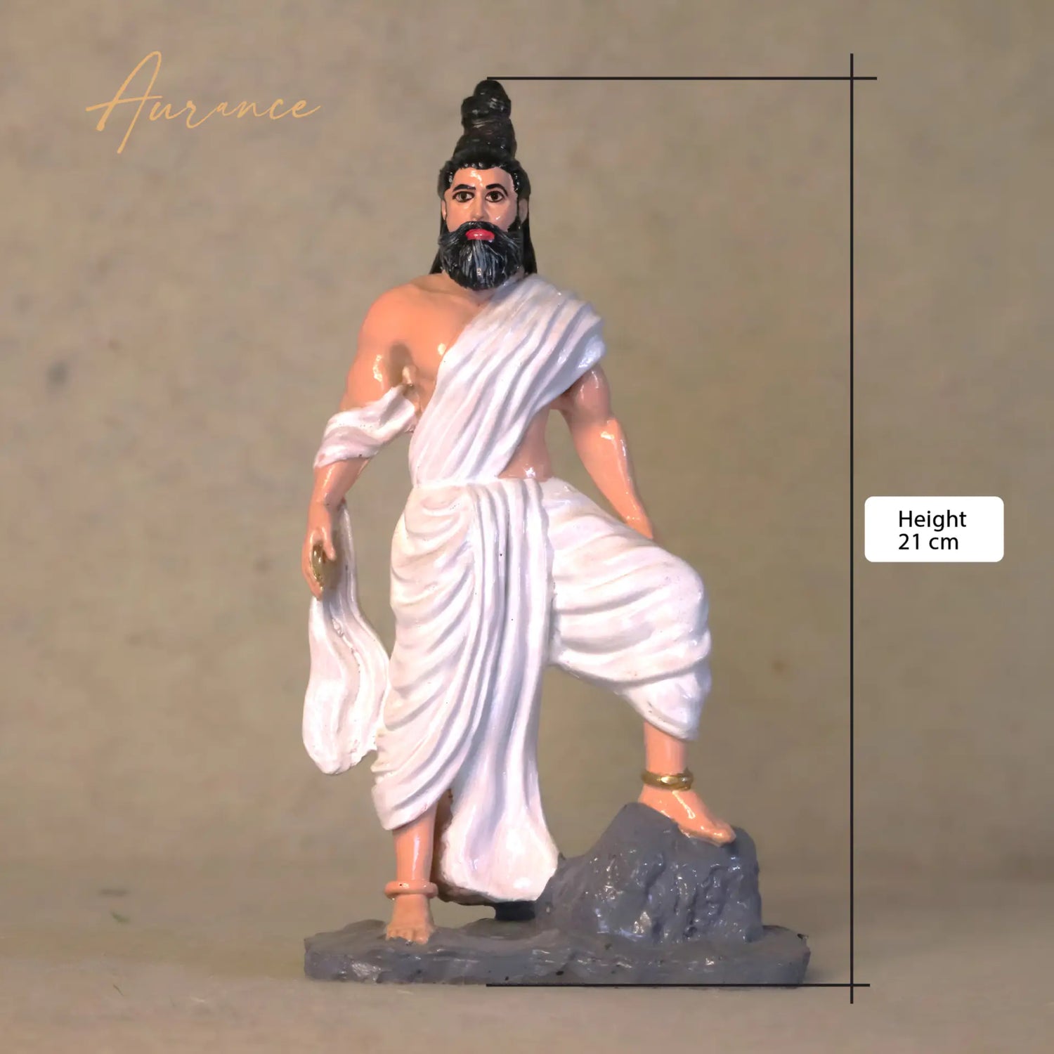Thiruvalluvar Statue | Handmade Resin Marble Finish Idol | Multi Colour Hand Painted Tamil Saint Sculpture for Home Decor &amp; Gifting