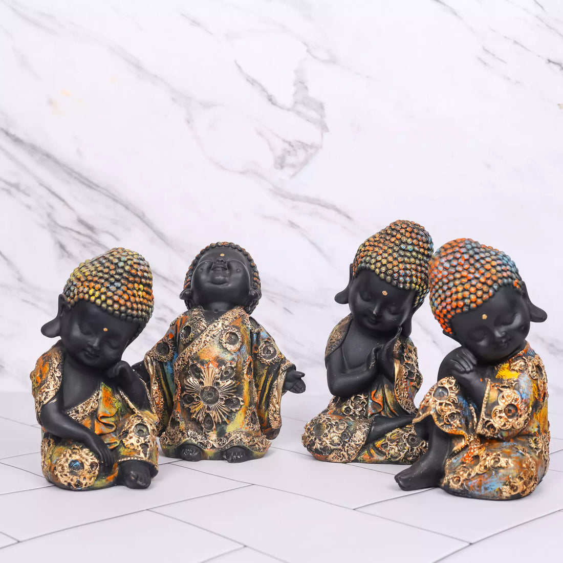 Titanic Monk Set of 4 Resin Handcrafted Statue
