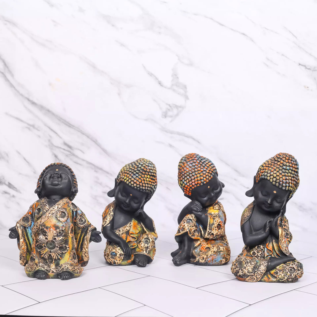 Titanic Monk Set of 4 Resin Handcrafted Statue