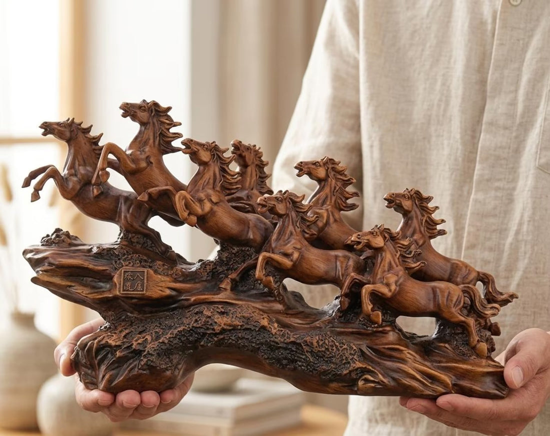 Running Seven Horses Resin Showpiece for Home Decor &amp; Vastu