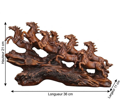 Running Seven Horses Resin Showpiece for Home Decor &amp; Vastu | Handmade Premium Feng Shui Horse Statue